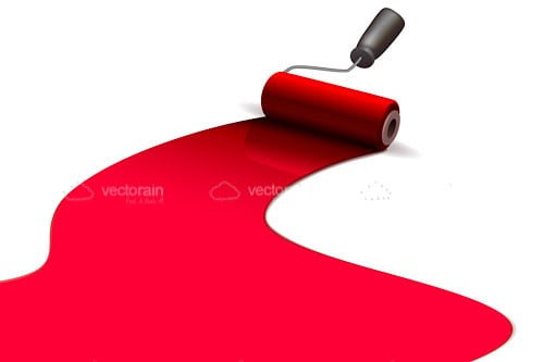 Red paint roller